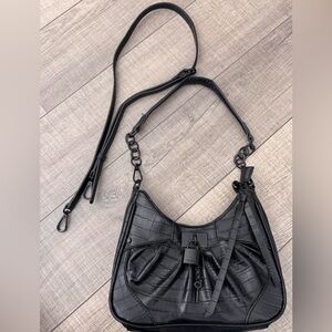 Aldo Black Croc Embossed Shoulder Bag 🖤